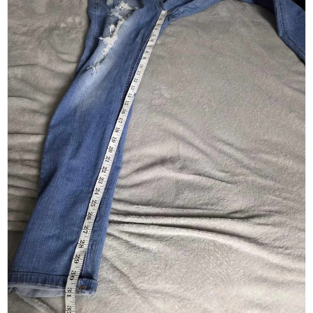 C'est Toi Jeans Overalls Womens Medium Blue Denim Ripped Distressed Bib Pockets